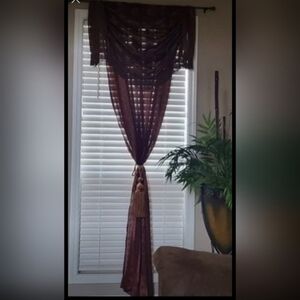 Elegant Brown Window Curtain And Valances